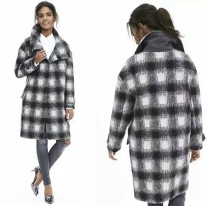 Banana Republic plaid wool cocoon coat